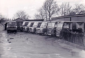 A row of milk floats 1960's